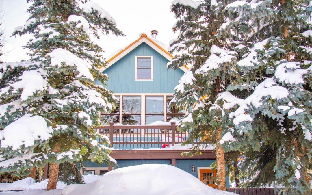 winter exterior view of 104 Whiterock Avenue, Crested Butte, CO