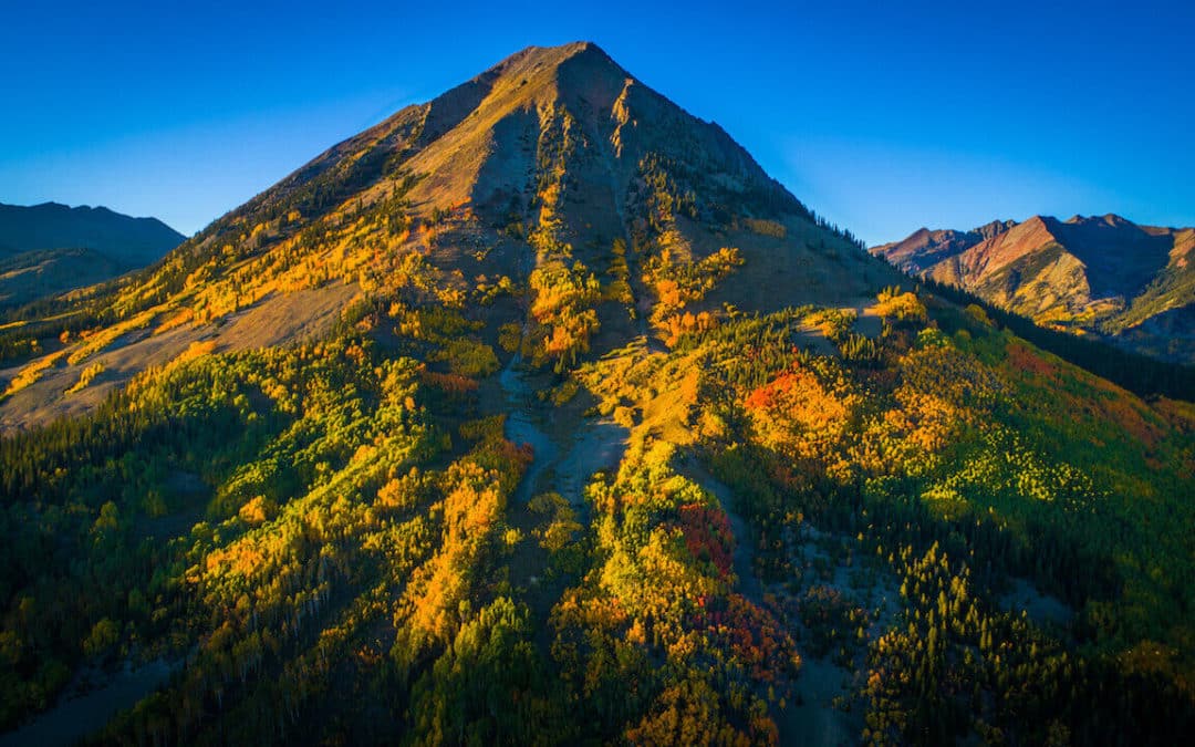 fall aerial view of Gothic Mountain