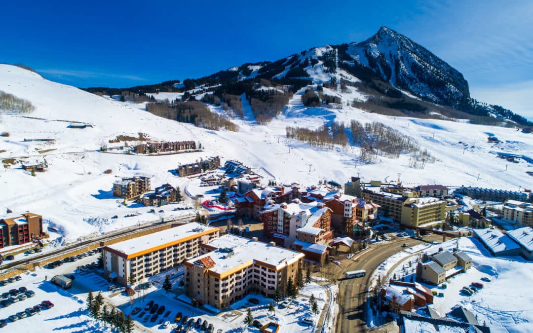 Aerial view of the Grand Lodge - 6 Emmons Road, Unit 176, Mt. Crested Butte (MLS 764879)