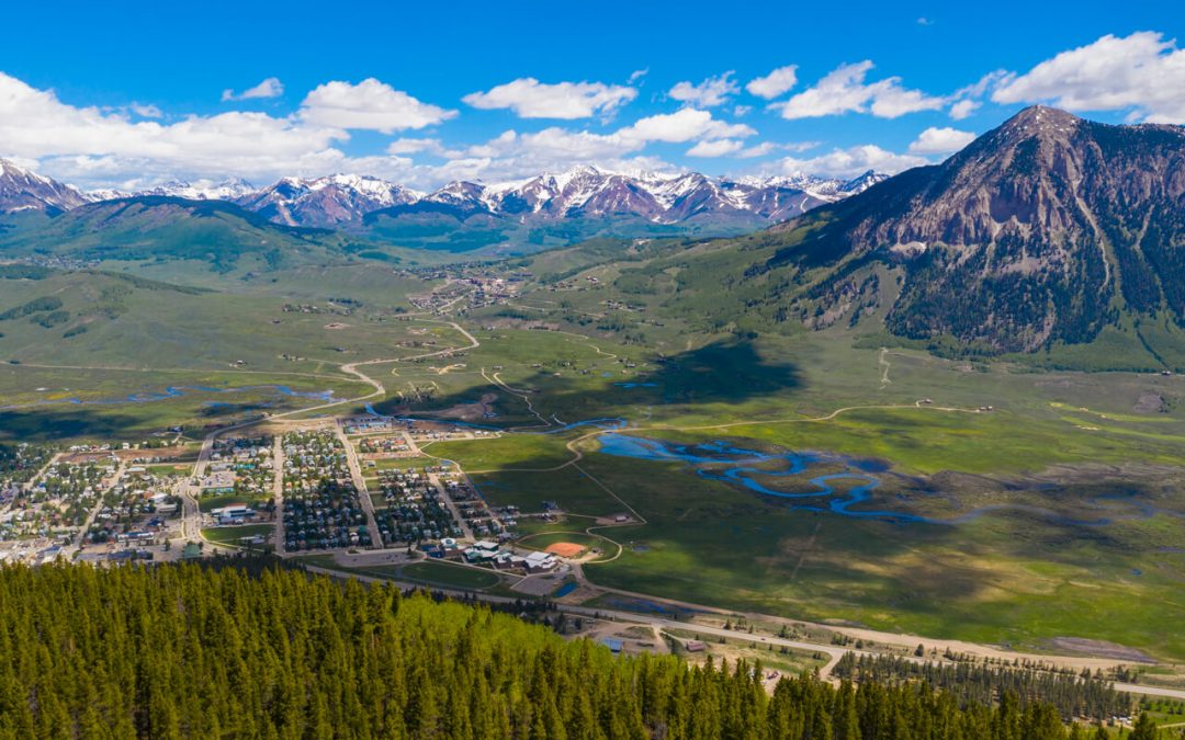Birds eye view of town of Crested Butte