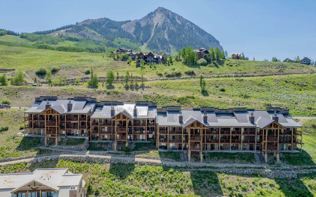Crested Butte Real Estate - Aerial view of 72 Hunter Hill Road, Unit I-103, Mt. Crested Butte (MLS 783363)