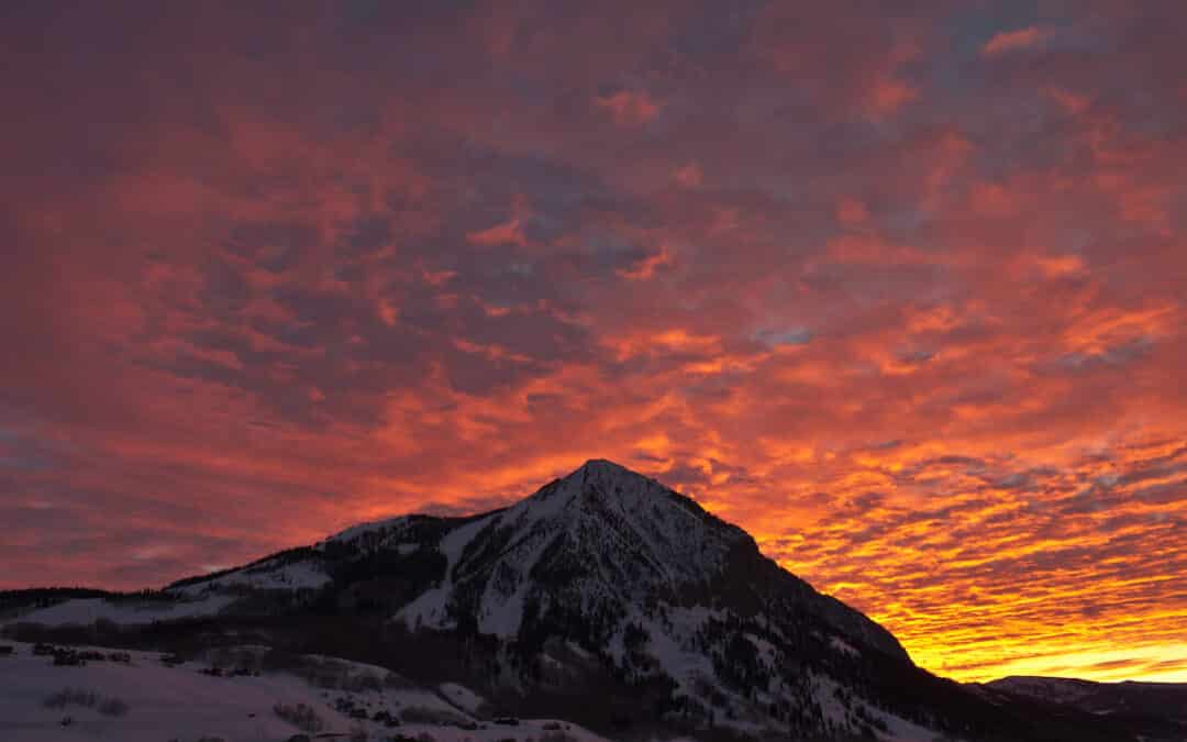 Crested Butte Real Estate - Alpenglow sunset over Mt. Crested Butte