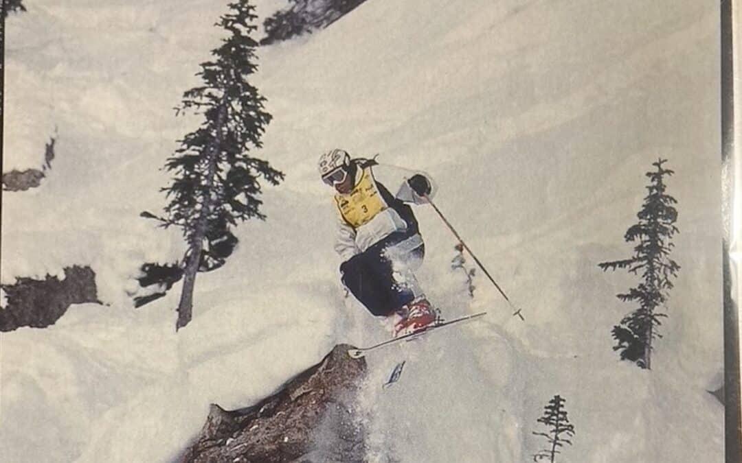 extreme skier at the 1992 US Extremes in Crested Butte, Colorado