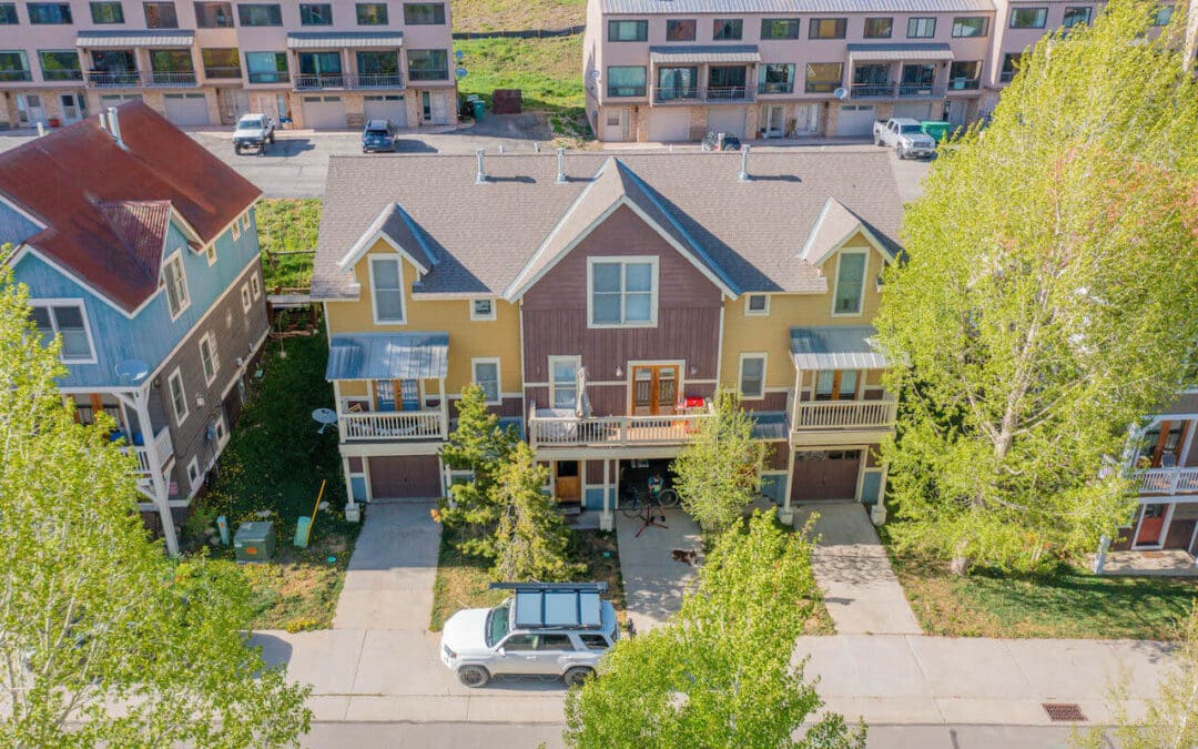 Crested Butte Real Estate - aerial view of 114 Big Sky Drive, Unit A, Mt. Crested Butte (MLS 799833)