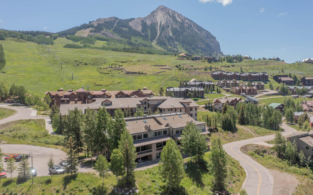 Crested Butte Real Estate - aerial view of Mountain Edge condo complex