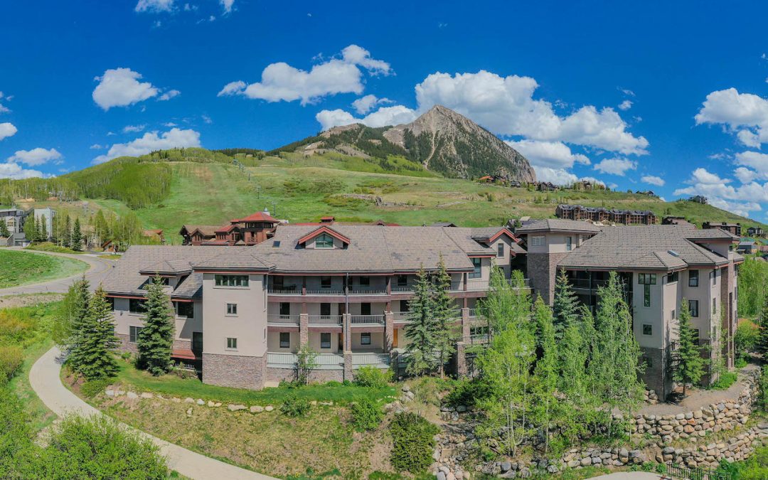 Crested Butte Real Estate - aerial view of 9 Hunter Hill Road, Unit 208, Mt. Crested Butte (MLS 793905).