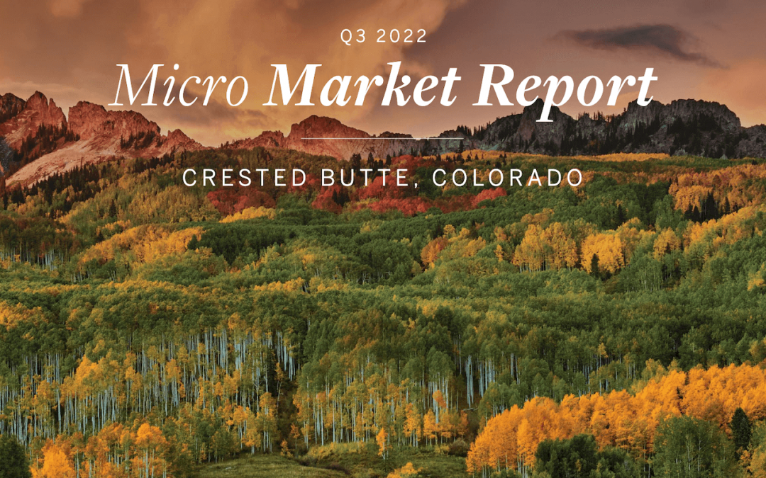 Crested Butte real estate - cover of Q3 Micro Market Report - fall aspens over Kebler pass.