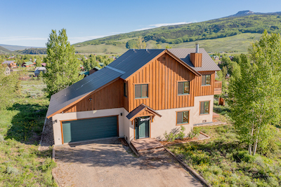 Crested Butte real estate - front aerial image of 236 Goren Street, Cretsed Butte