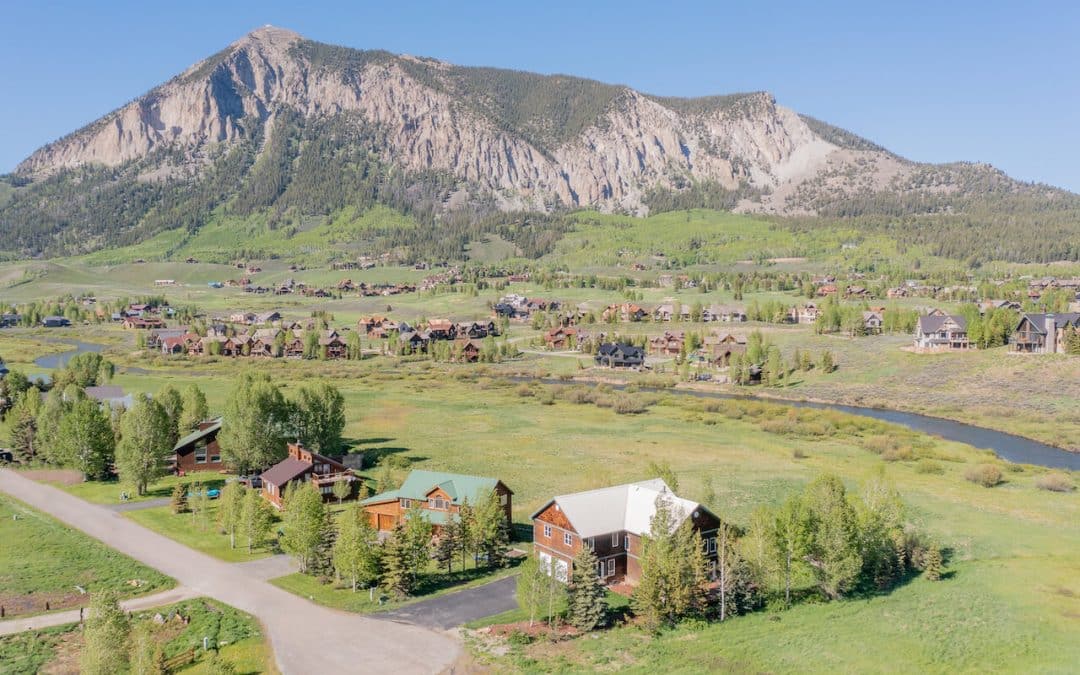 Crested Butte real estate - Aerial view of 14 Slate View Lane, Crested Butte (MLS 803685).